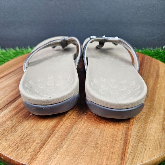 Vionic Bella X Sandals Women’s Size 7.5 Pewter Metallic Slip On Thong Flip Flop - Picture 3 of 11